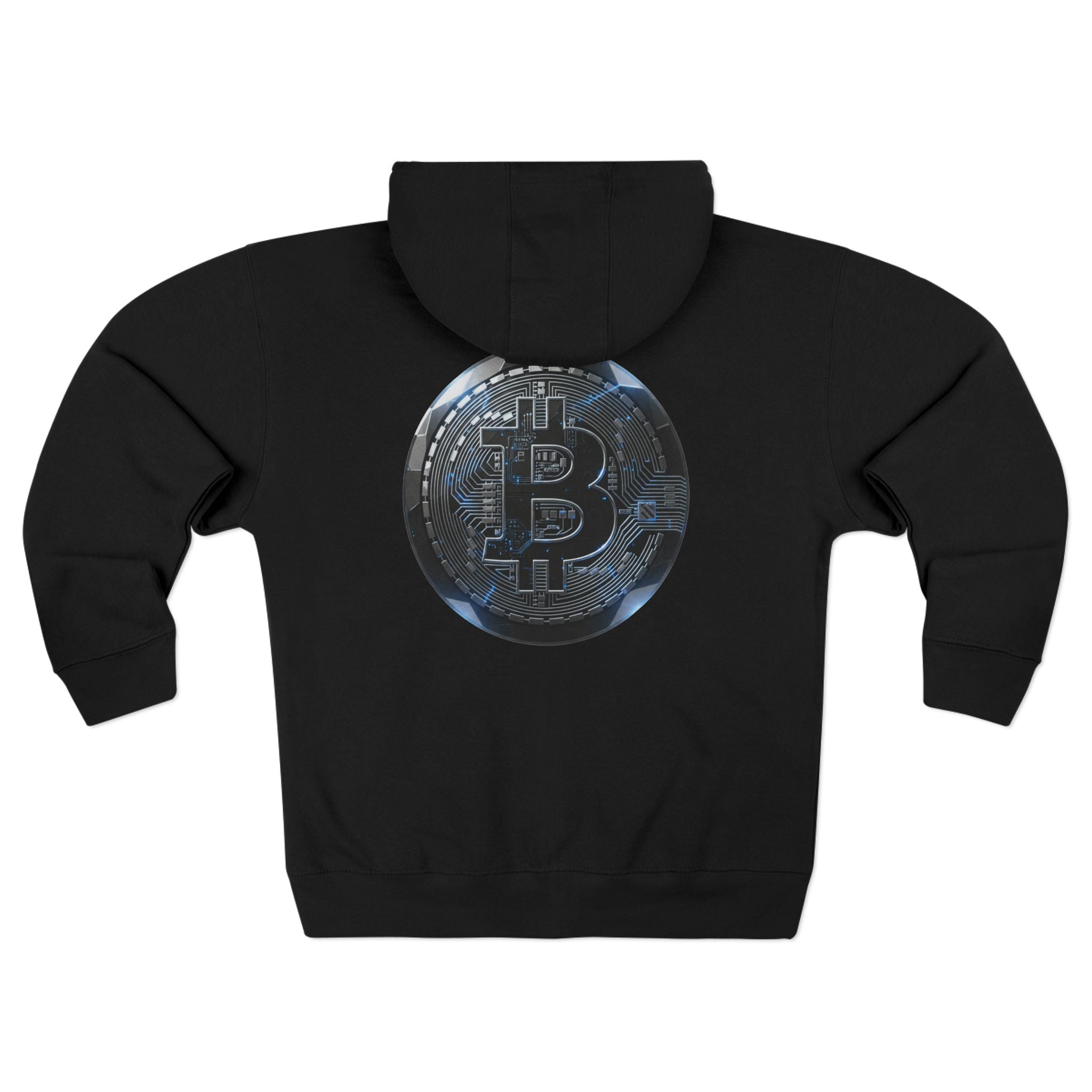 Bitcoin Coin Zip Hoodie — Crypto Logo Zip-Up Hoodie for Bitcoin Enthusiasts