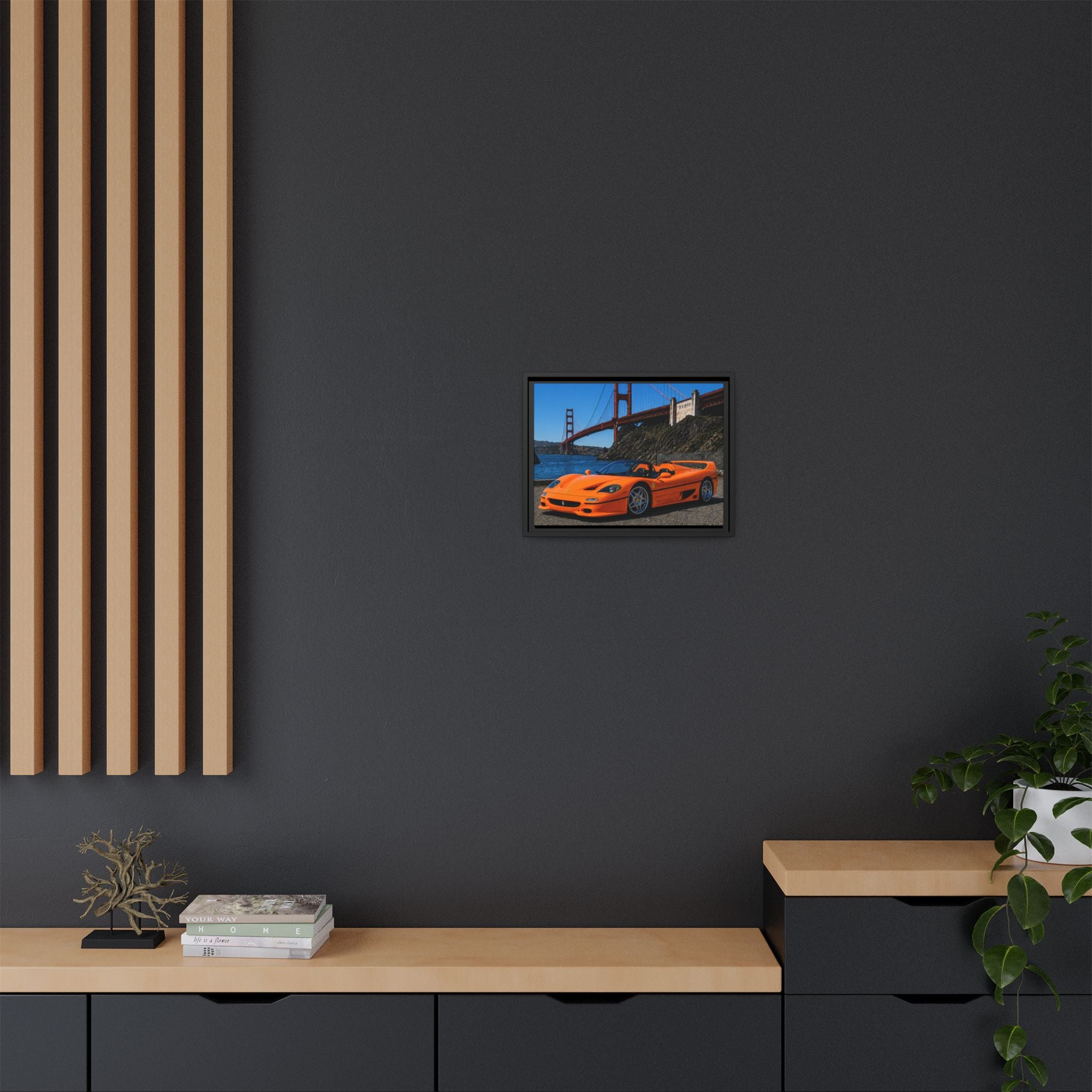 Ferrari F50 1995 - Golden Gate Bridge - Framed Canvas Print - Stunning