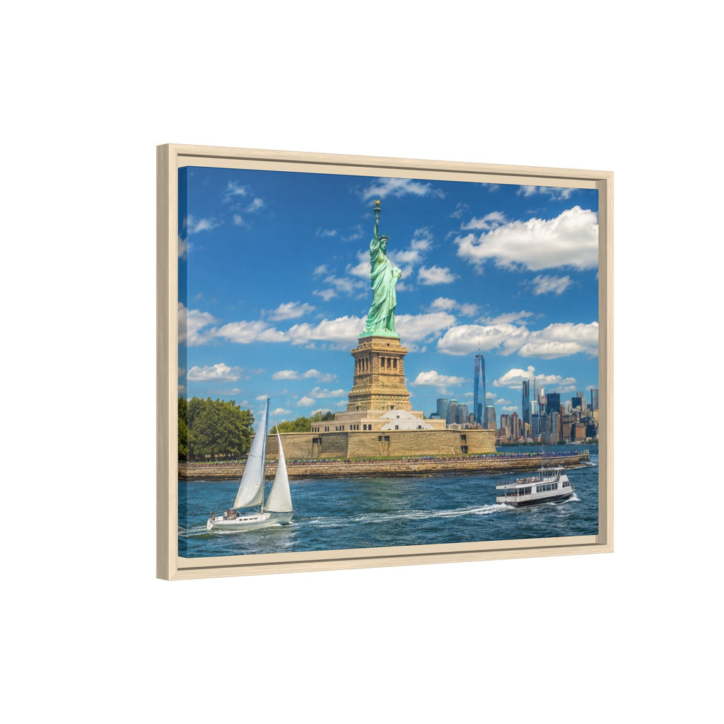 Statue of Liberty Matte Framed Canvas Print — New York City Landmark Wall Art