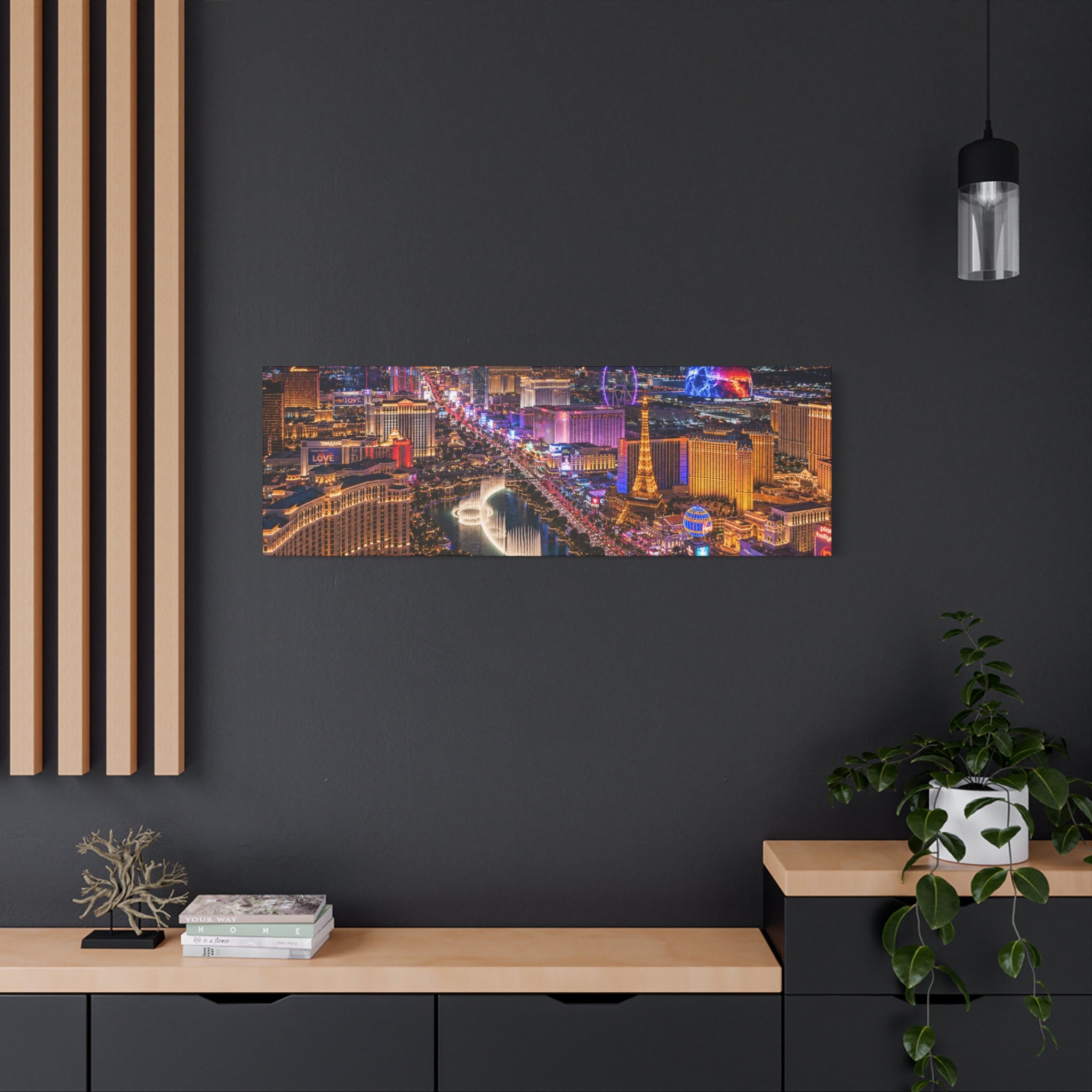 Las Vegas Strip Nightscape Matte Canvas Print — Stunning Vibrant Art