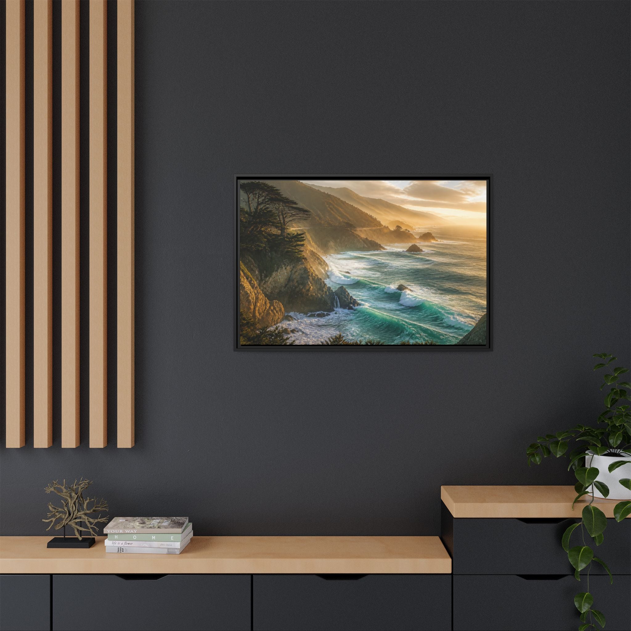 Big Sur Coastal Waves Canvas Wall Art Print Ready to Hang