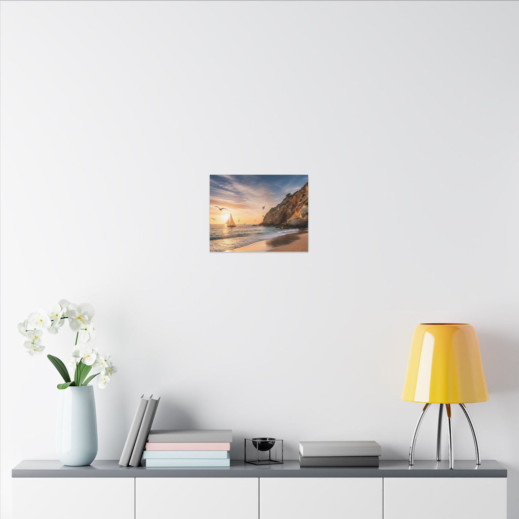 Seaside Sunset Sail Canvas