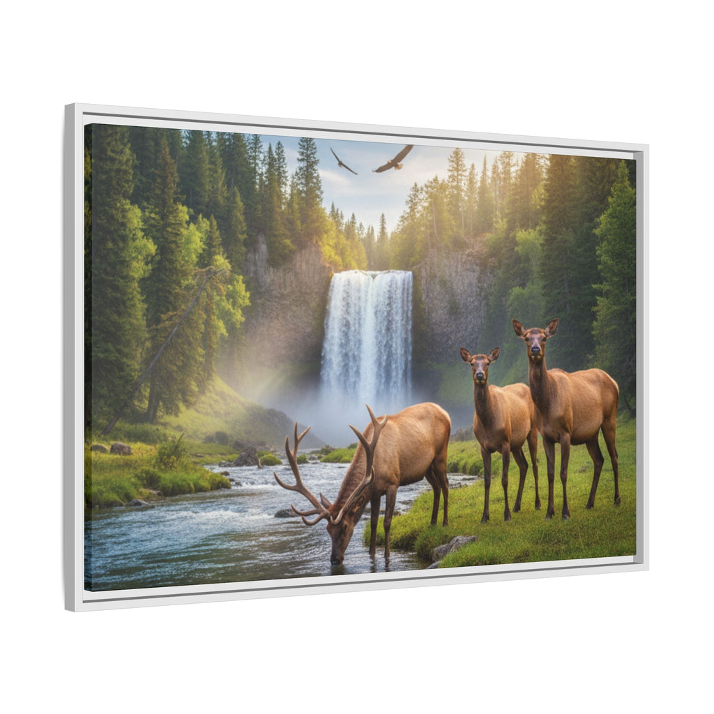 Elk Forest Landscape Wall Art - Eagles Flying - Stunning