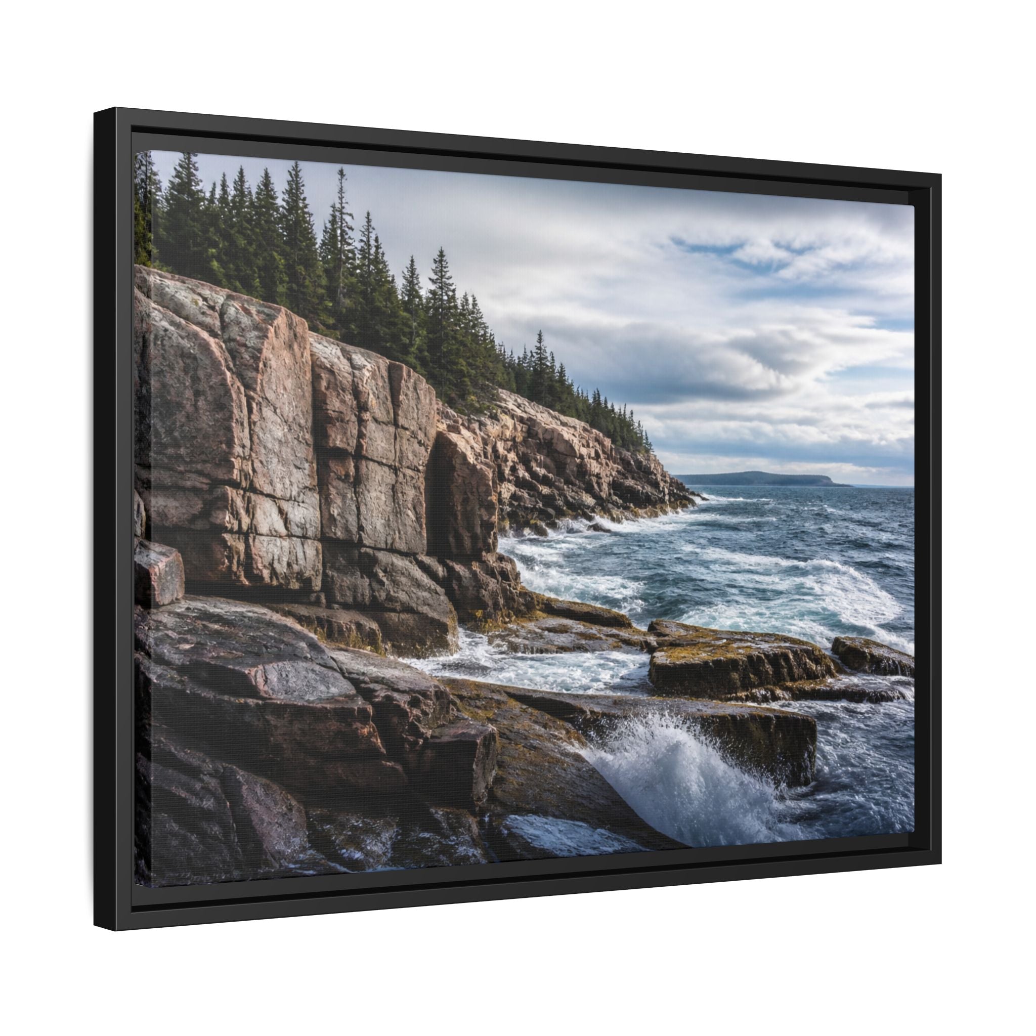 Acadia Shore Waves Canvas Wall Art Print Ready to Hang