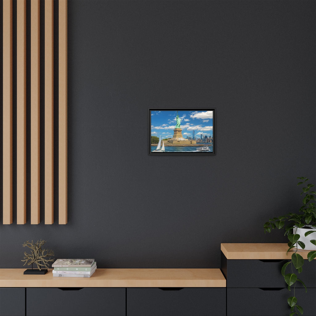 Statue of Liberty Matte Framed Canvas Print — New York City Landmark Wall Art