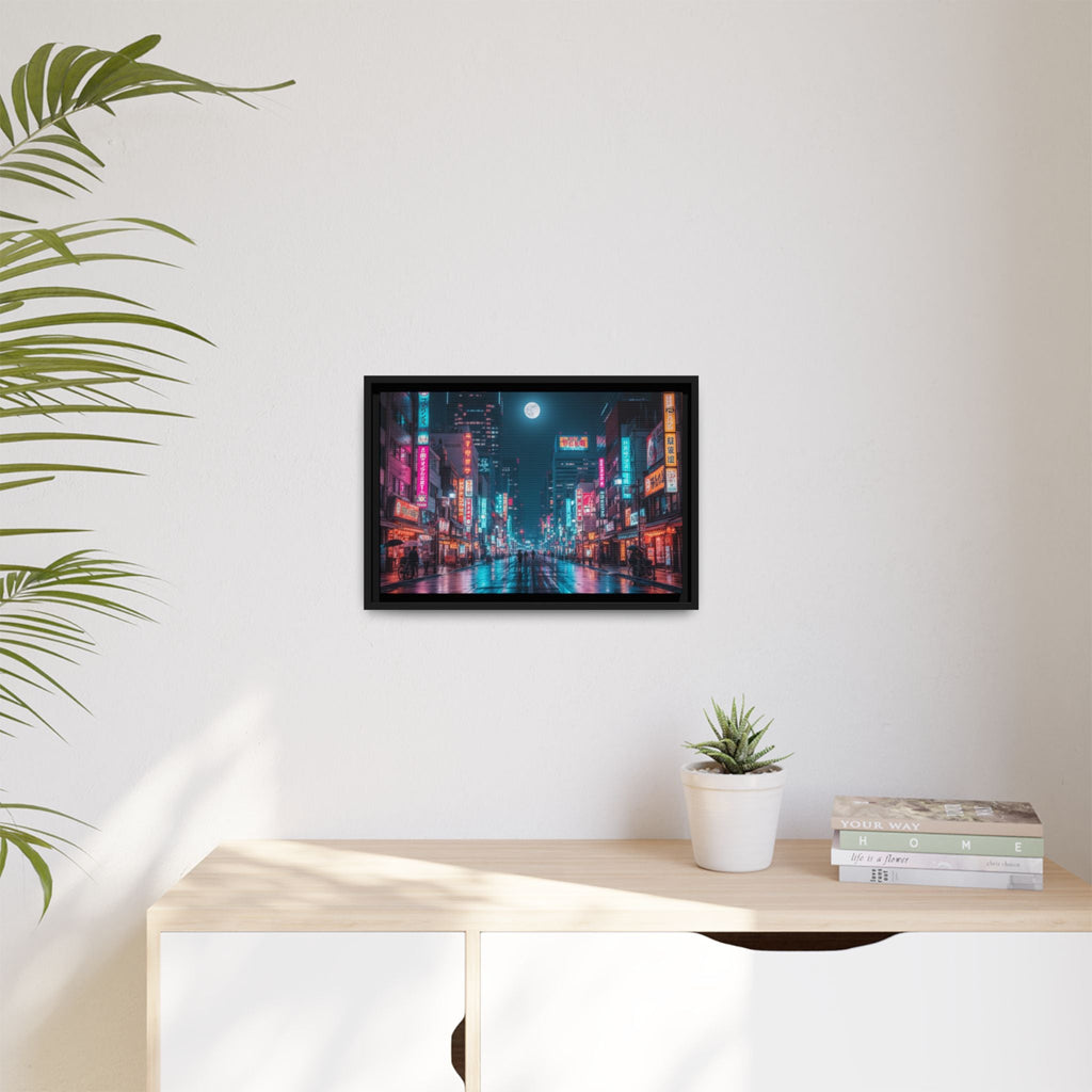 Japan Nightscape Canvas Framed Print - Stunning - Vibrant