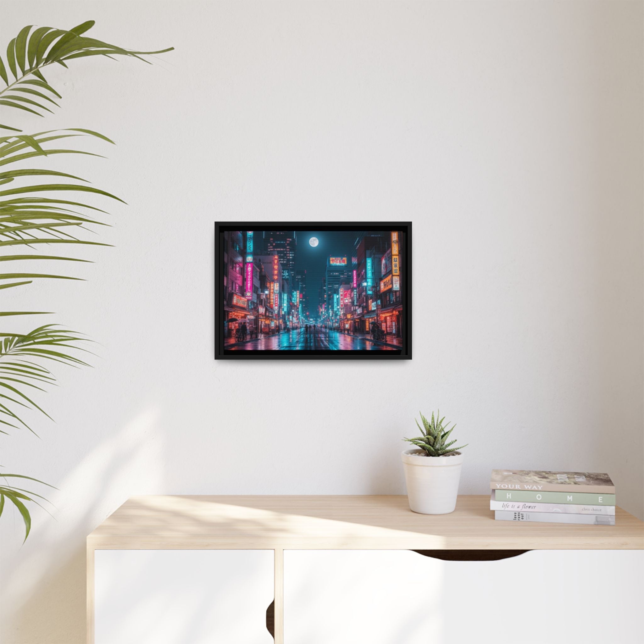 Japan Nightscape Canvas Framed Print - Stunning - Vibrant