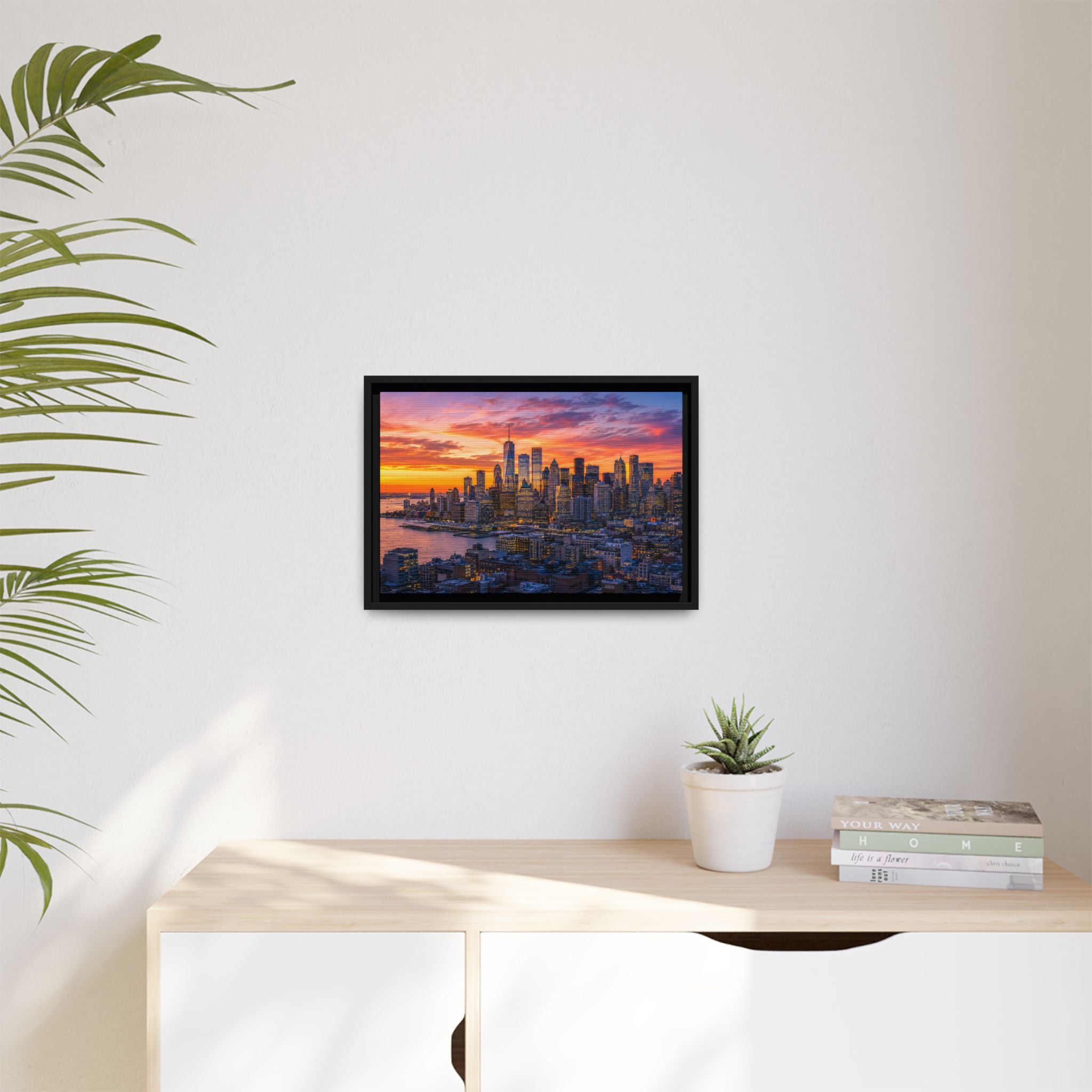 New York City Stunning — Vibrant Skyline Sunset Canvas Wall Art