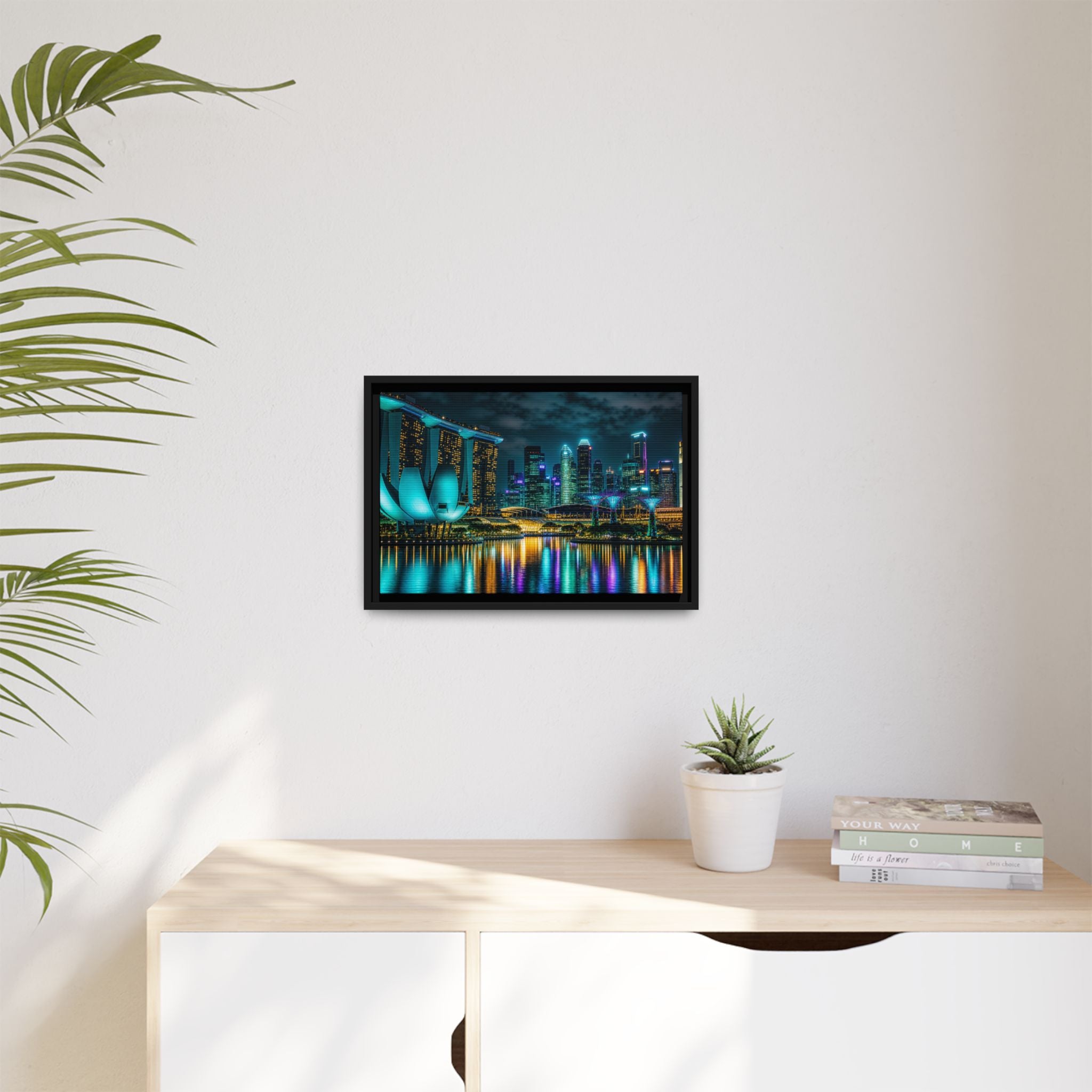 Singapore Marina Bay Night Canvas Wall Art Print Ready to Hang