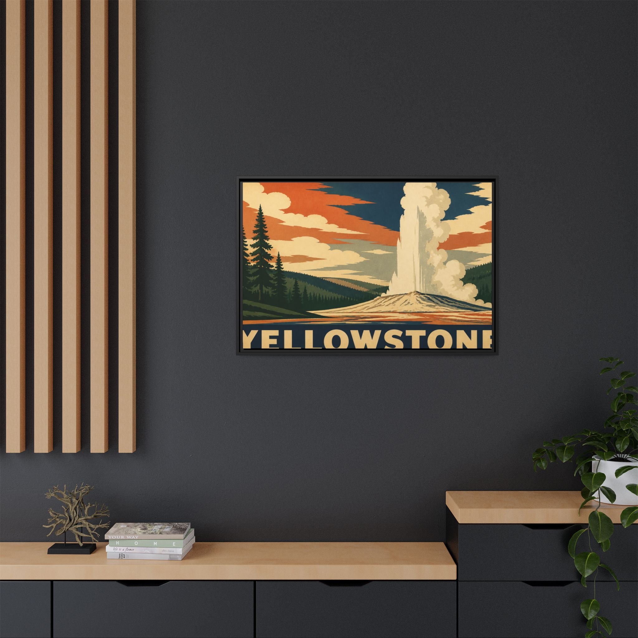 Yellowstone Vintage Travel Poster Canvas Wall Art Print Ready to Hang