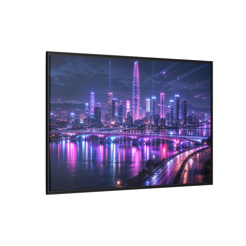 Seoul Night Skyline Canvas Wall Art Print Ready to Hang