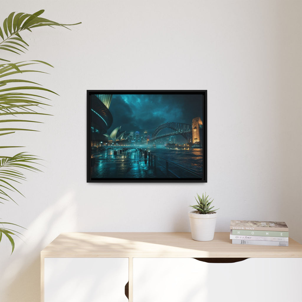Sydney Harbor Night Canvas Wall Art Print Ready to Hang