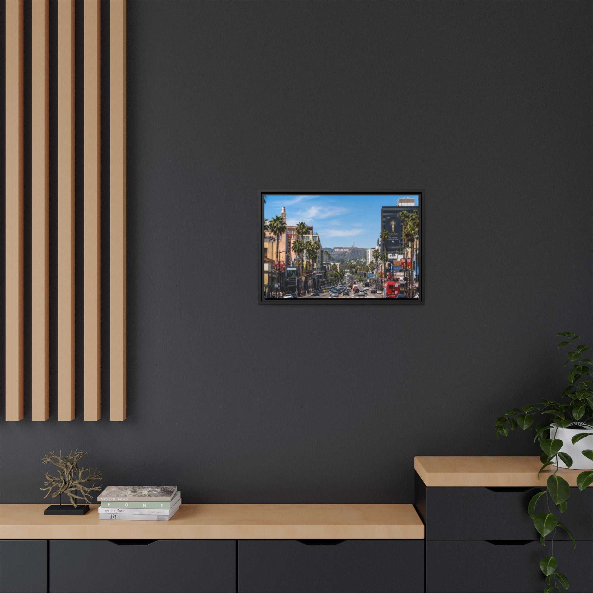 Hollywood Boulevard Matte Canvas Print — Framed Wall Art