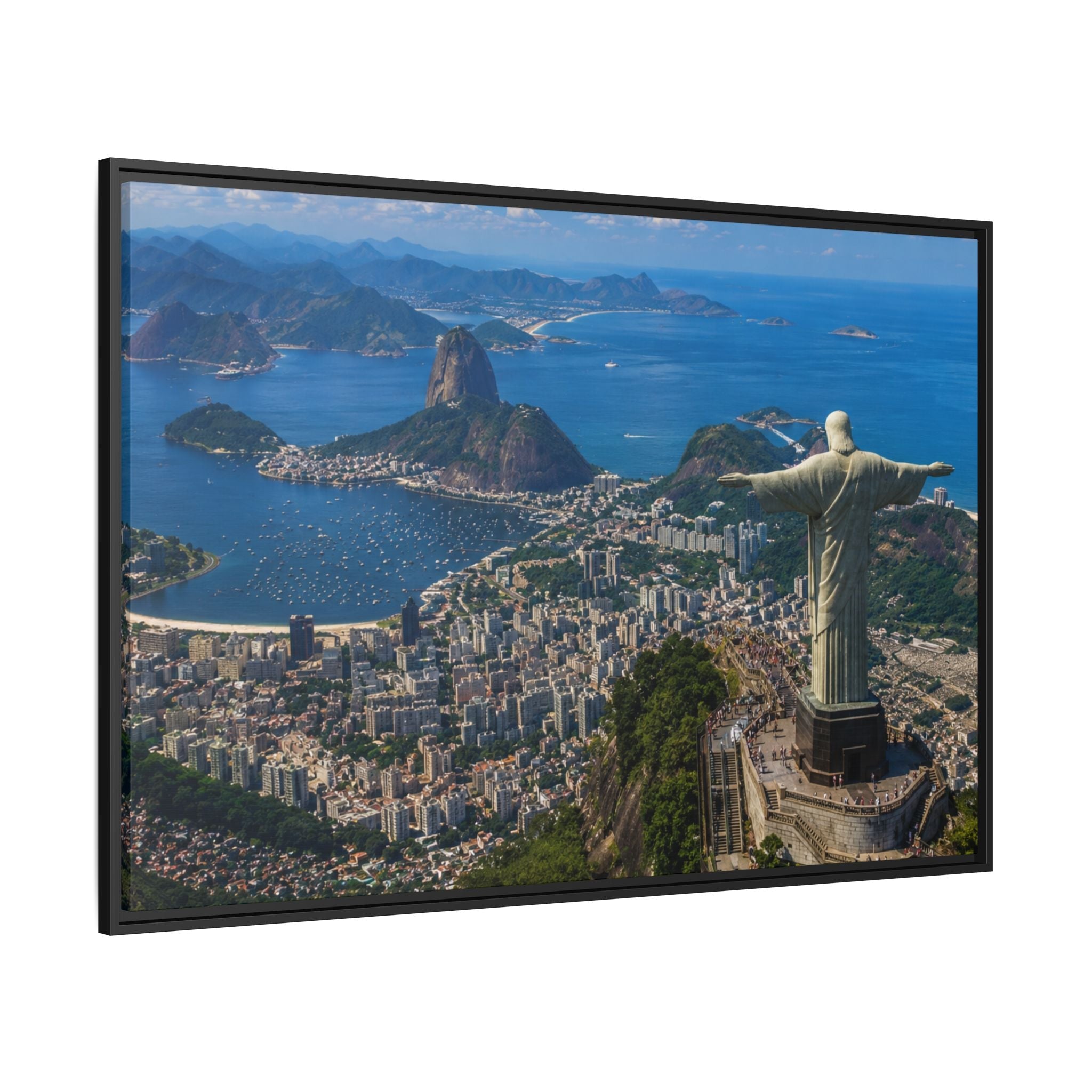 Rio de Janeiro Matte Canvas Print — Framed Wall Art of Christ the Redeemer & Sugarloaf Bay
