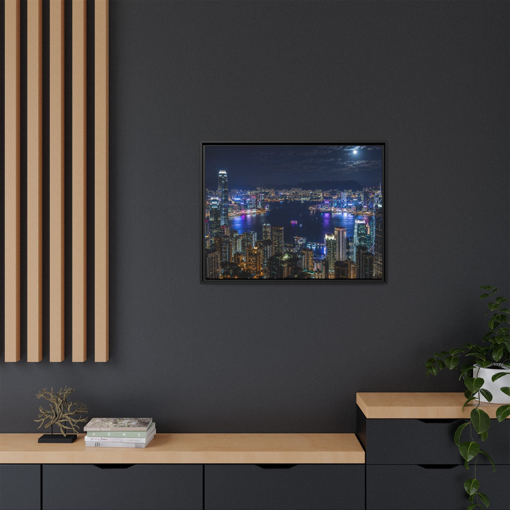 Hong Kong Night City Skape — Nighttime Harbor Skyline - stunning image