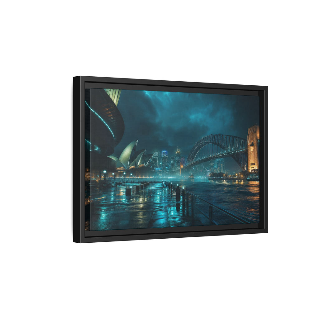 Sydney Harbor Night Canvas Wall Art Print Ready to Hang