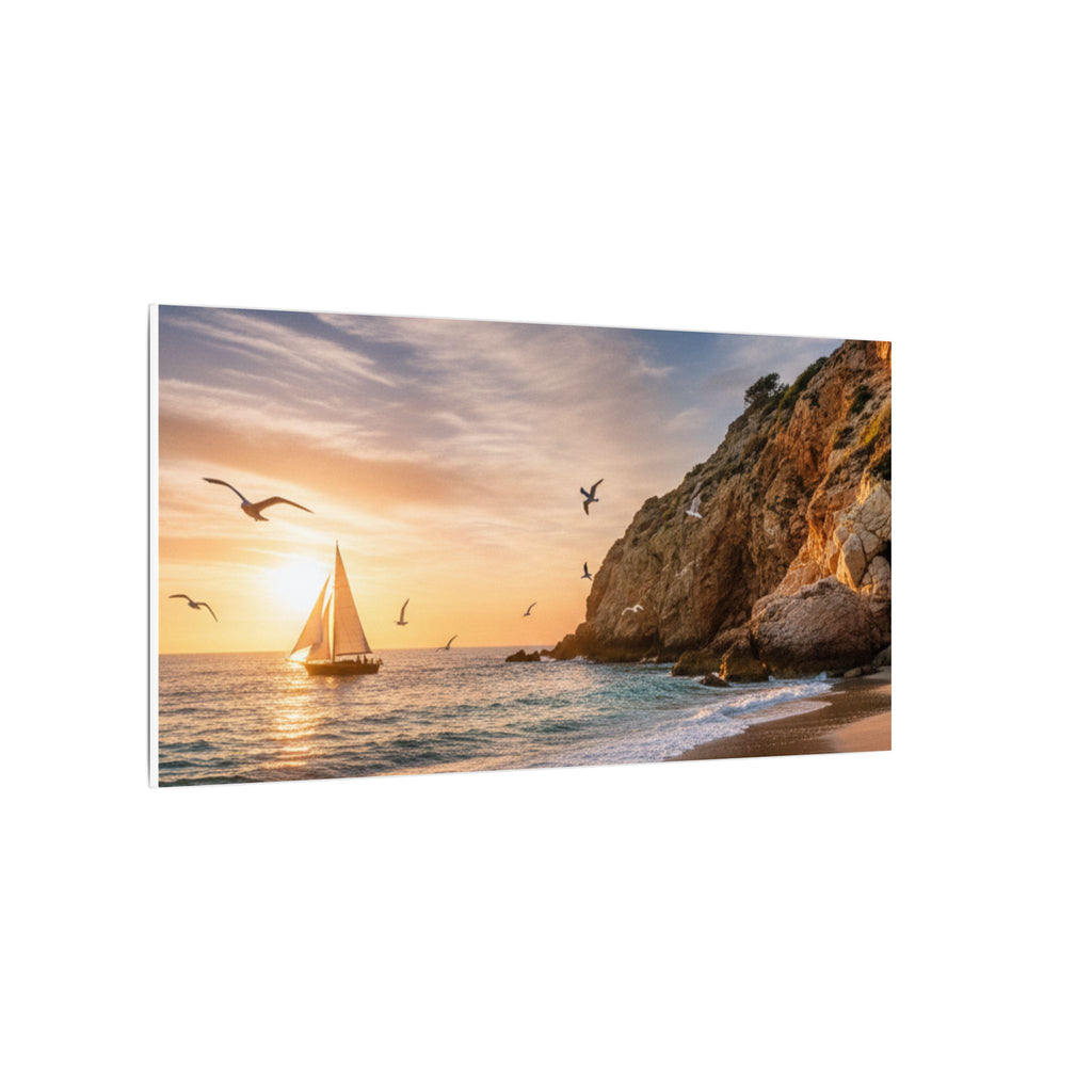 Seaside Sunset Sail Canvas
