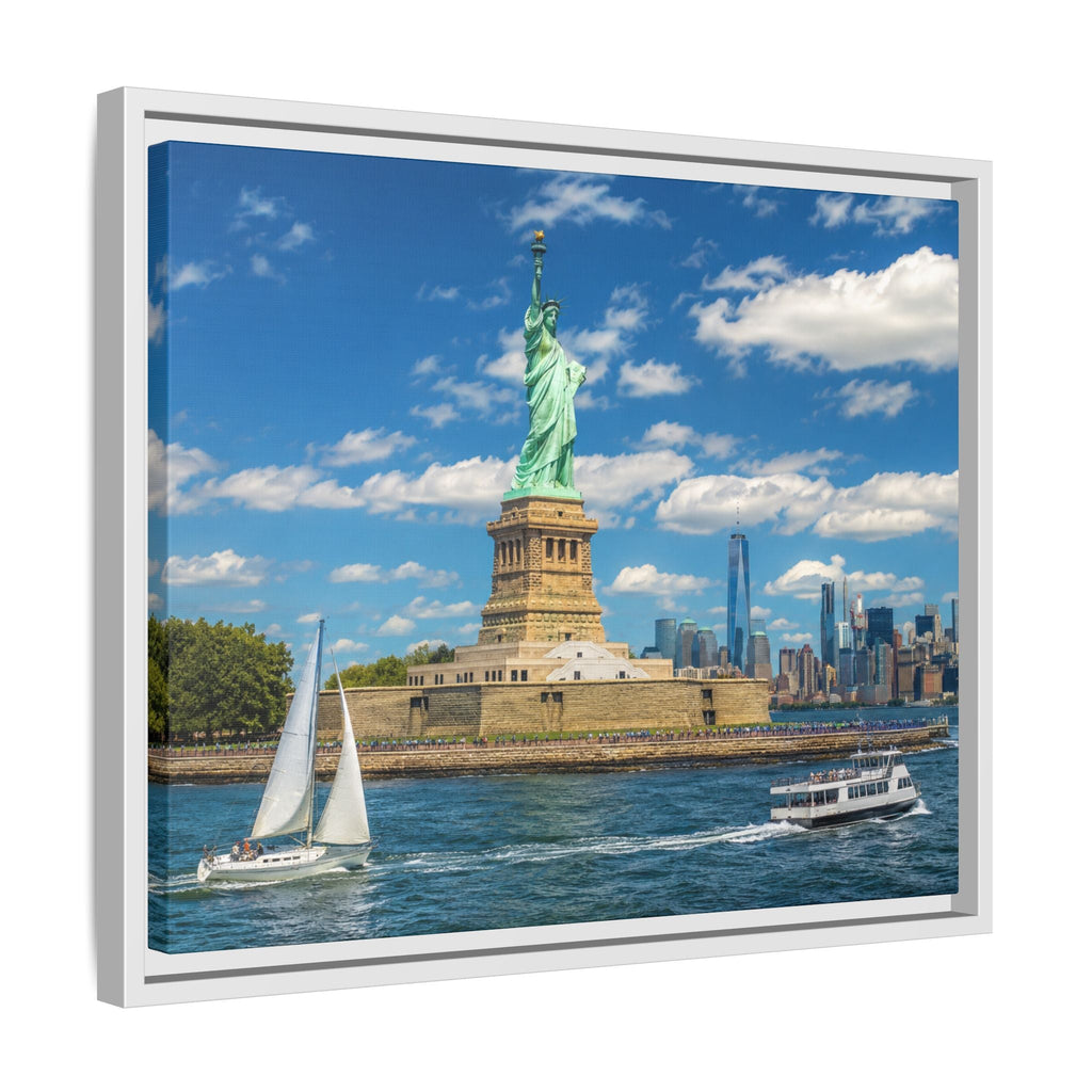 Statue of Liberty Matte Framed Canvas Print — New York City Landmark Wall Art