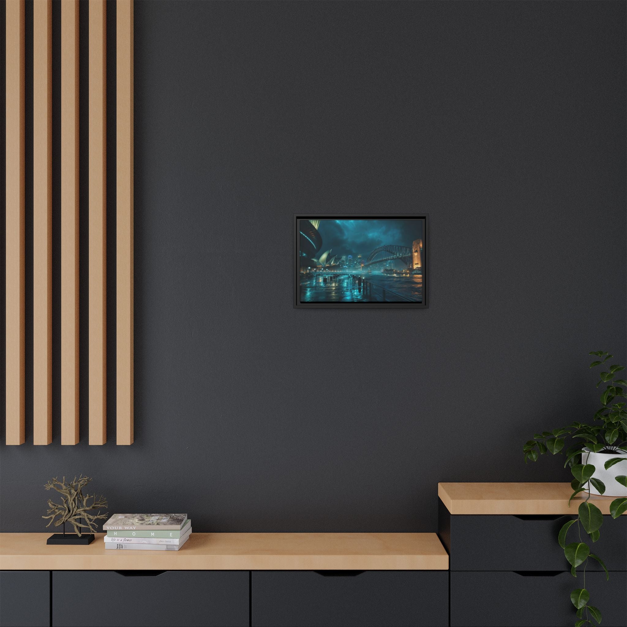 Sydney Harbor Night Canvas Wall Art Print Ready to Hang