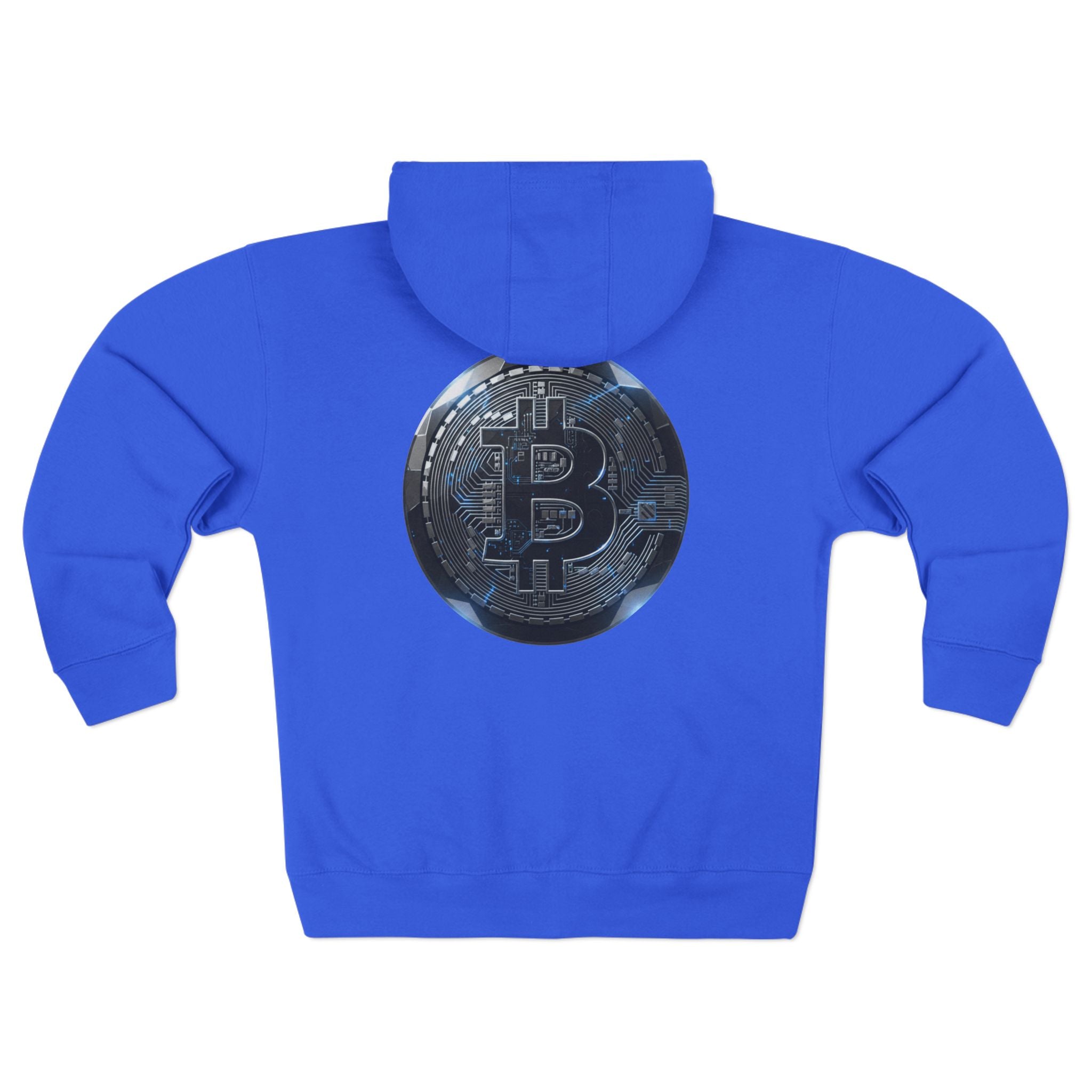 Bitcoin Coin Zip Hoodie — Crypto Logo Zip-Up Hoodie for Bitcoin Enthusiasts