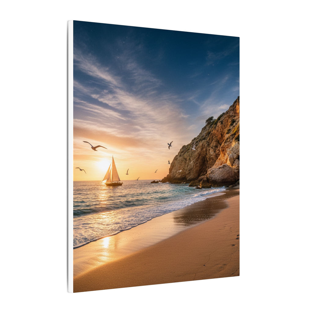 Seaside Sunset Sail Canvas