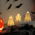 Light Up Ghost Halloween Decor, 3 Pack Ceramic Halloween Ghost Decorations