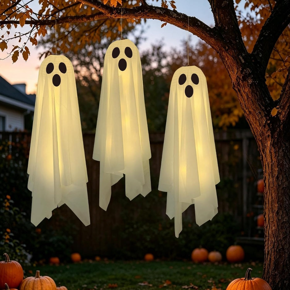 Halloween Decor, 3 Pack Light Up Halloween Hanging Ghosts Decor