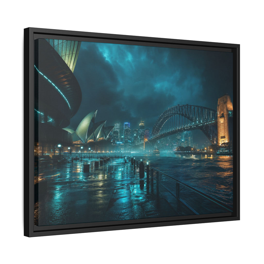 Sydney Harbor Night Canvas Wall Art Print Ready to Hang