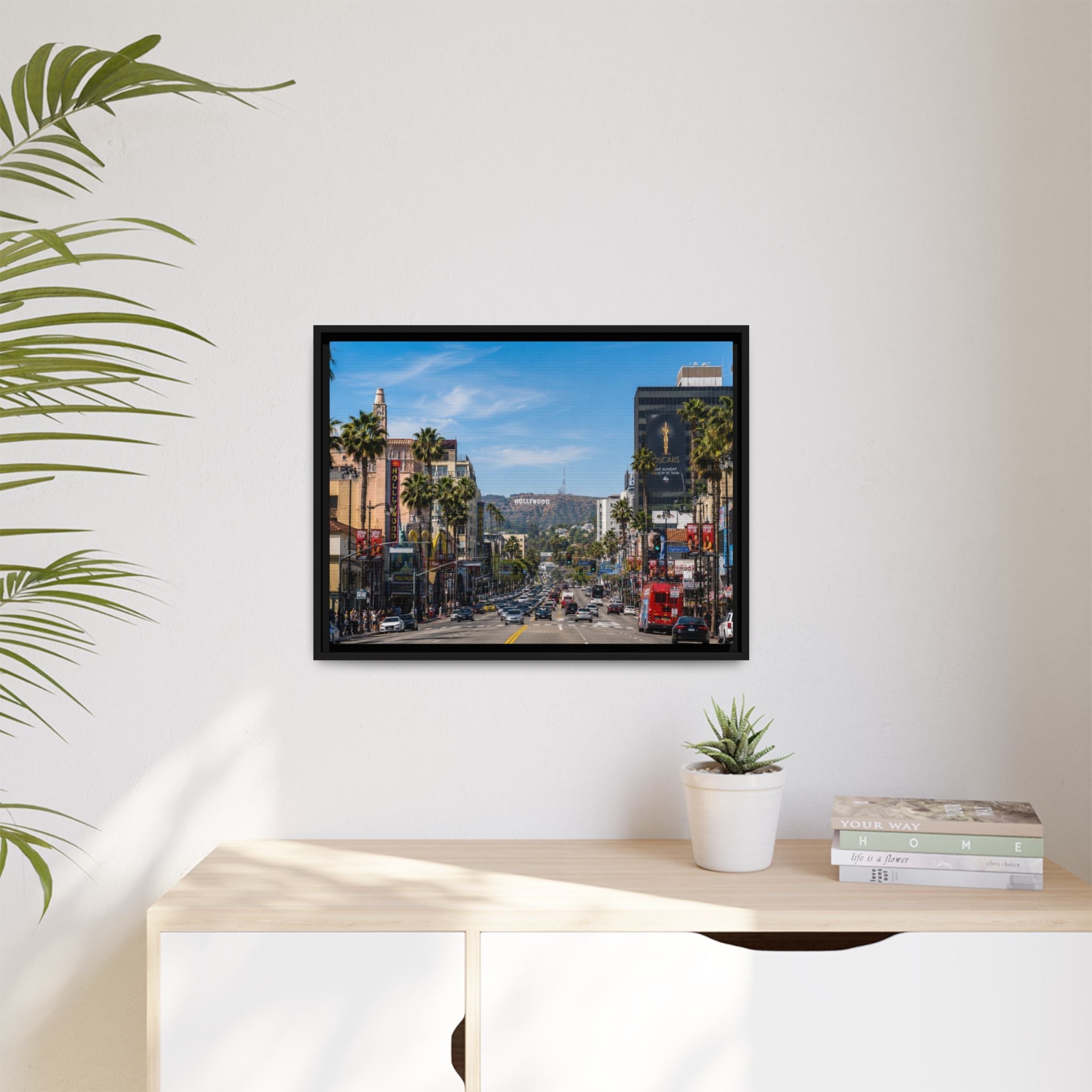 Hollywood Boulevard Matte Canvas Print — Framed Wall Art
