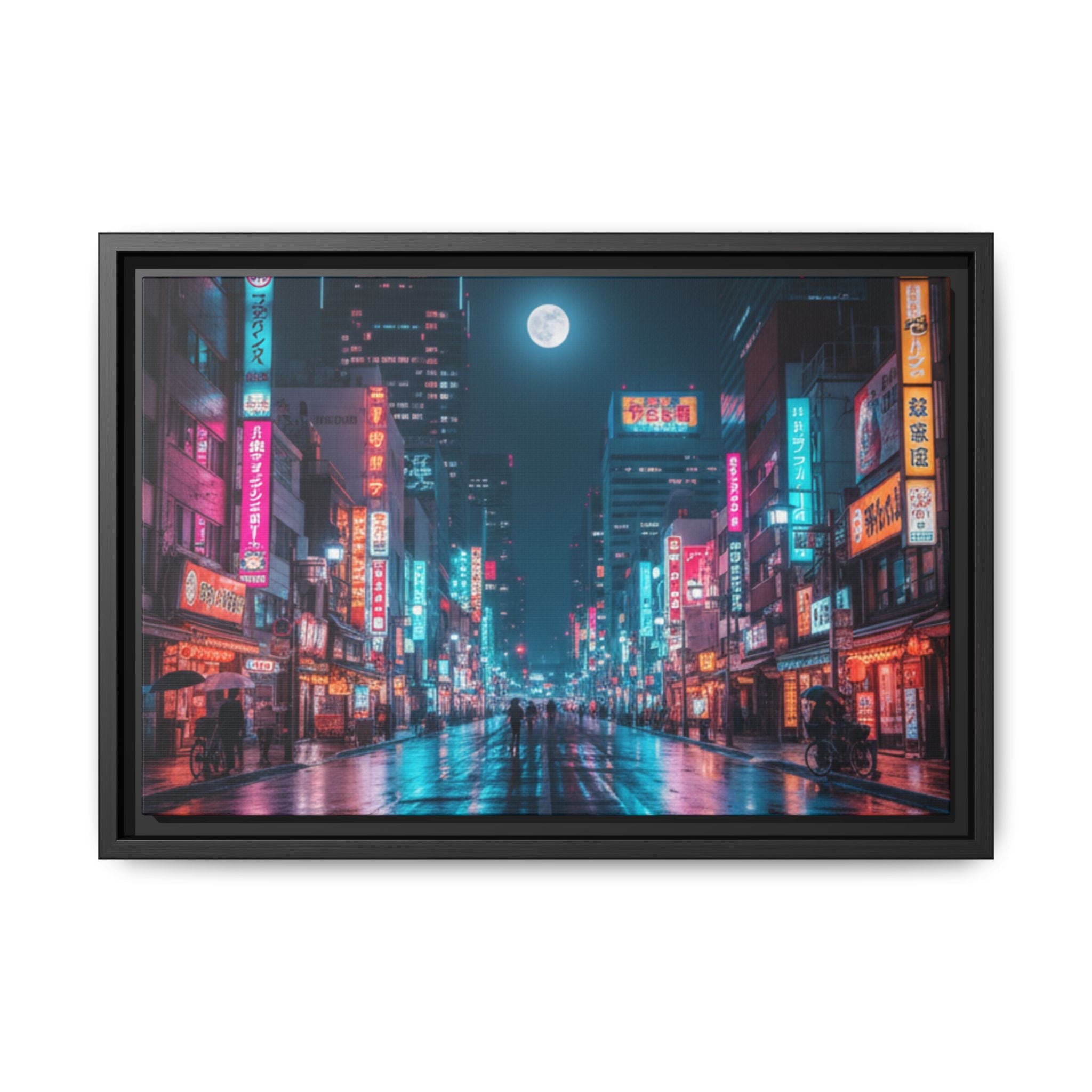Japan Nightscape Canvas Framed Print - Stunning - Vibrant