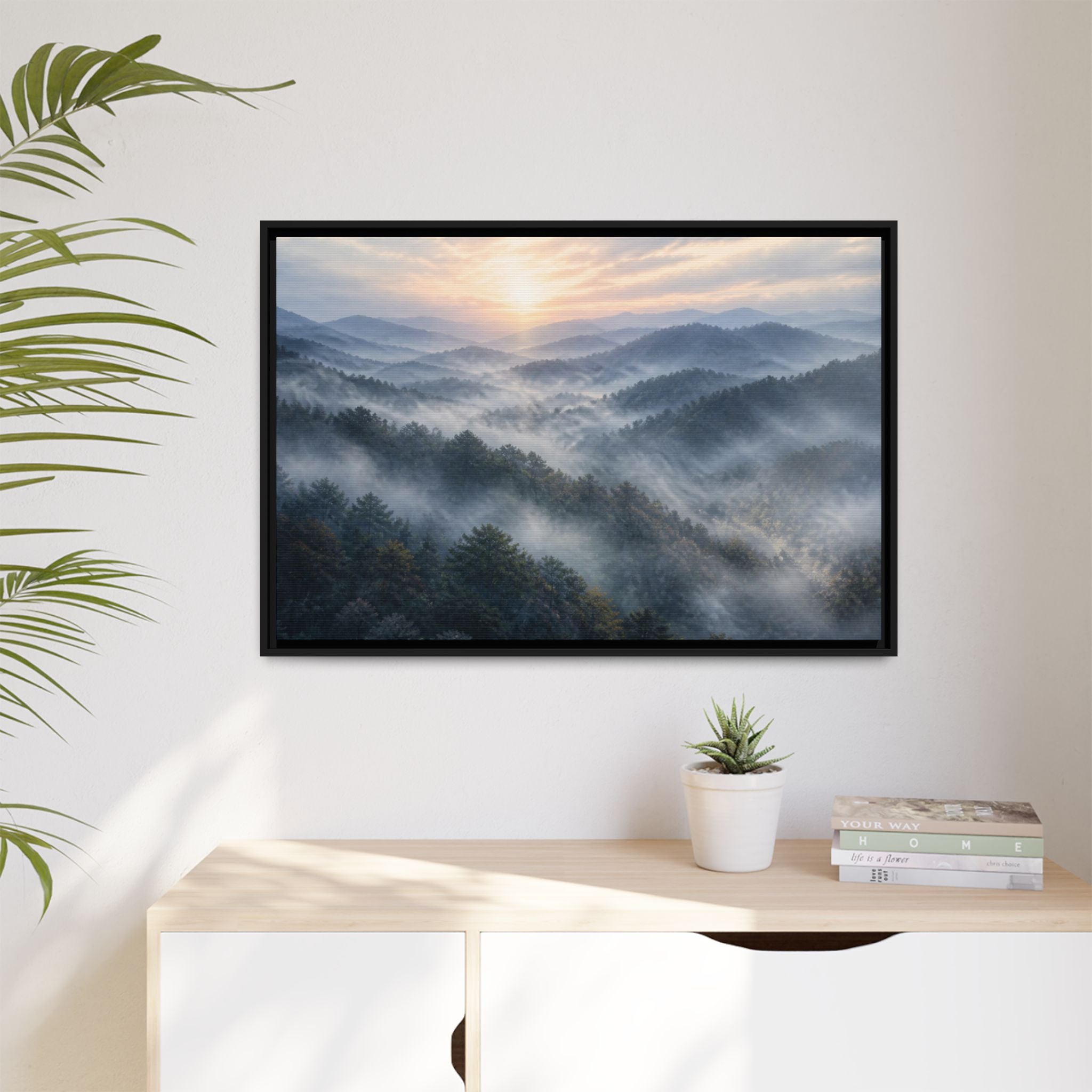 Smoky Mountains Mist Canvas Wall Art Print Ready to Hang