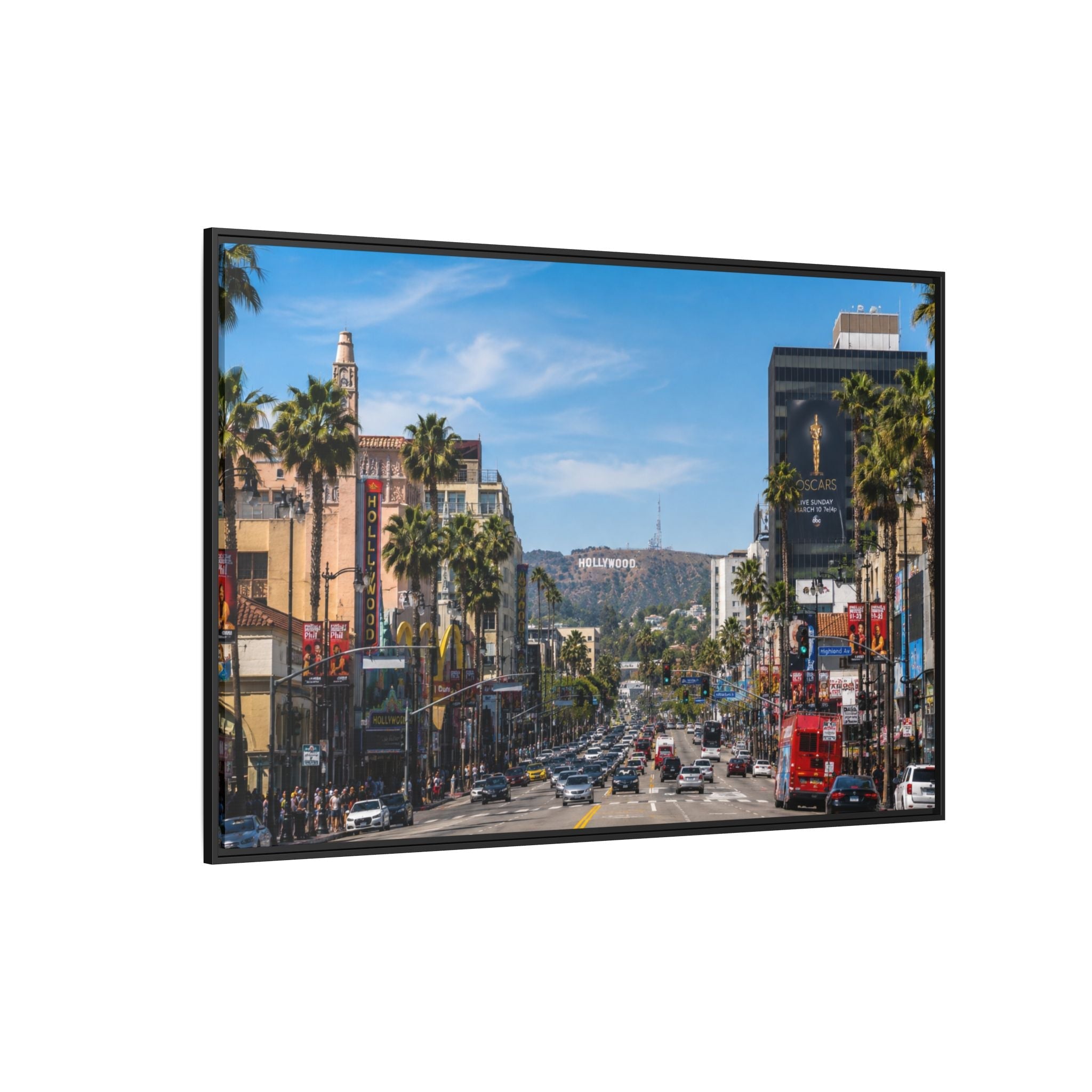 Hollywood Boulevard Matte Canvas Print — Framed Wall Art