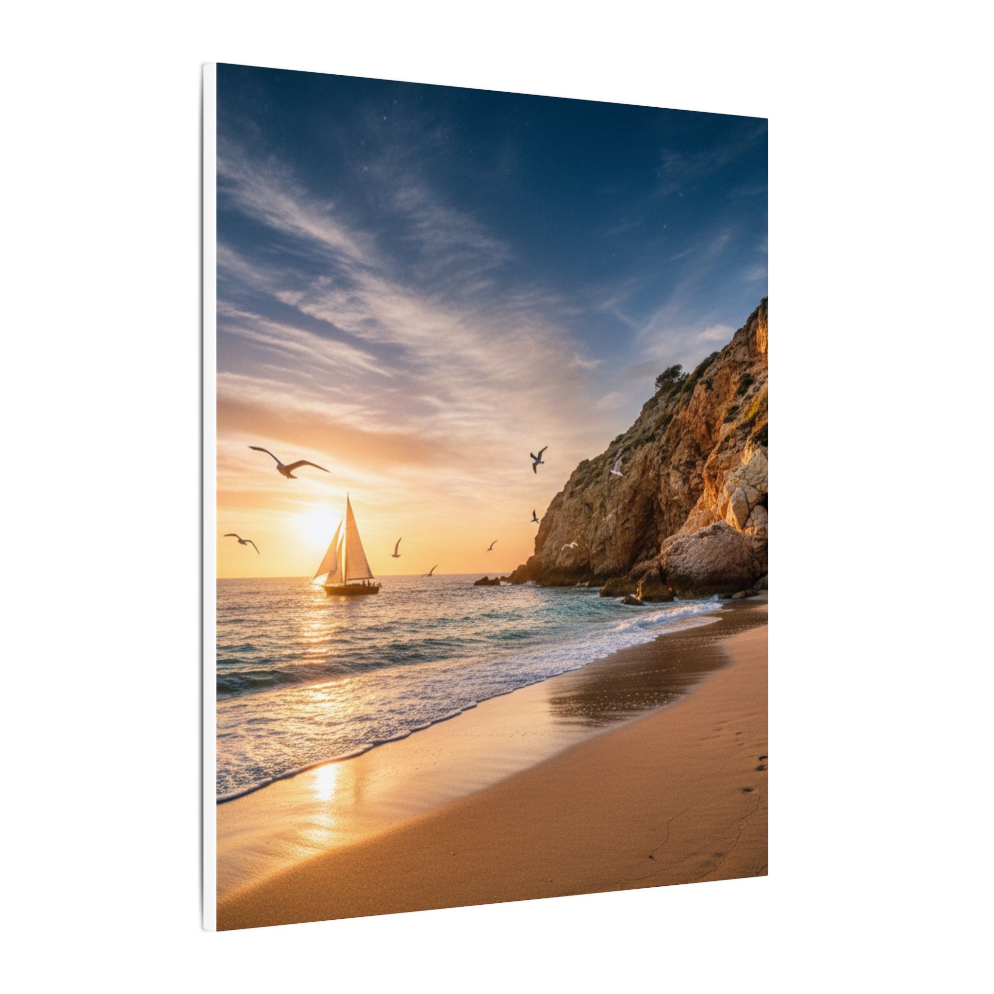 Seaside Sunset Sail Canvas