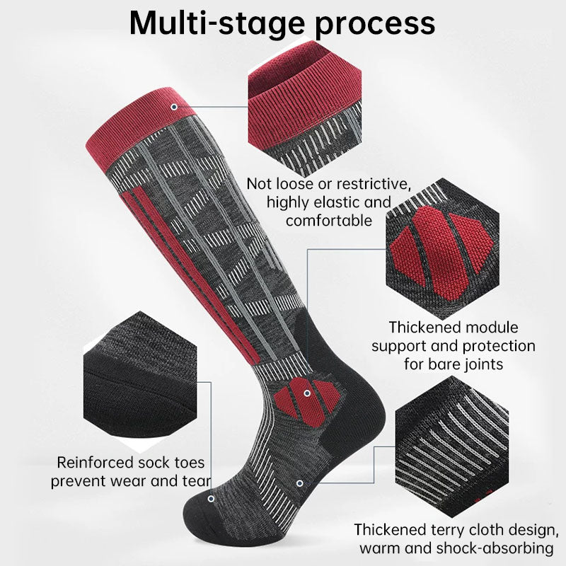 Thermal Merino Wool Socks for Skiing & Hiking - Warm, Moisture-Wicking, Anti-Slip for Men & Women