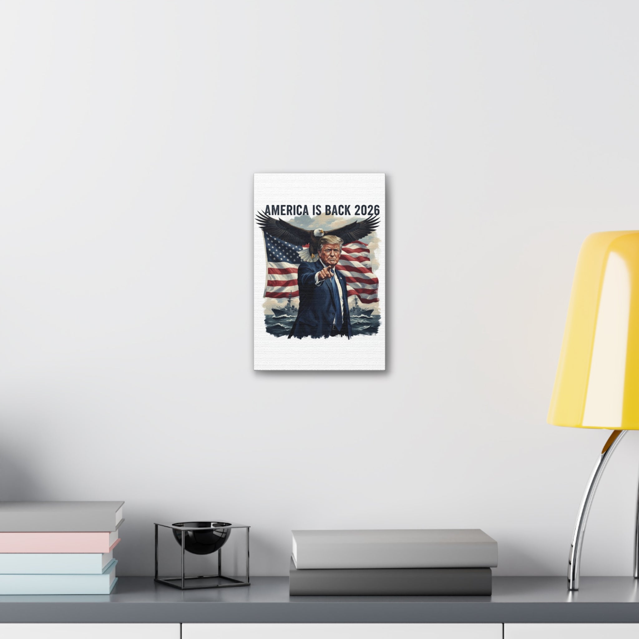 Patriotic 'America Is Back 2026' Canvas Wall Art
