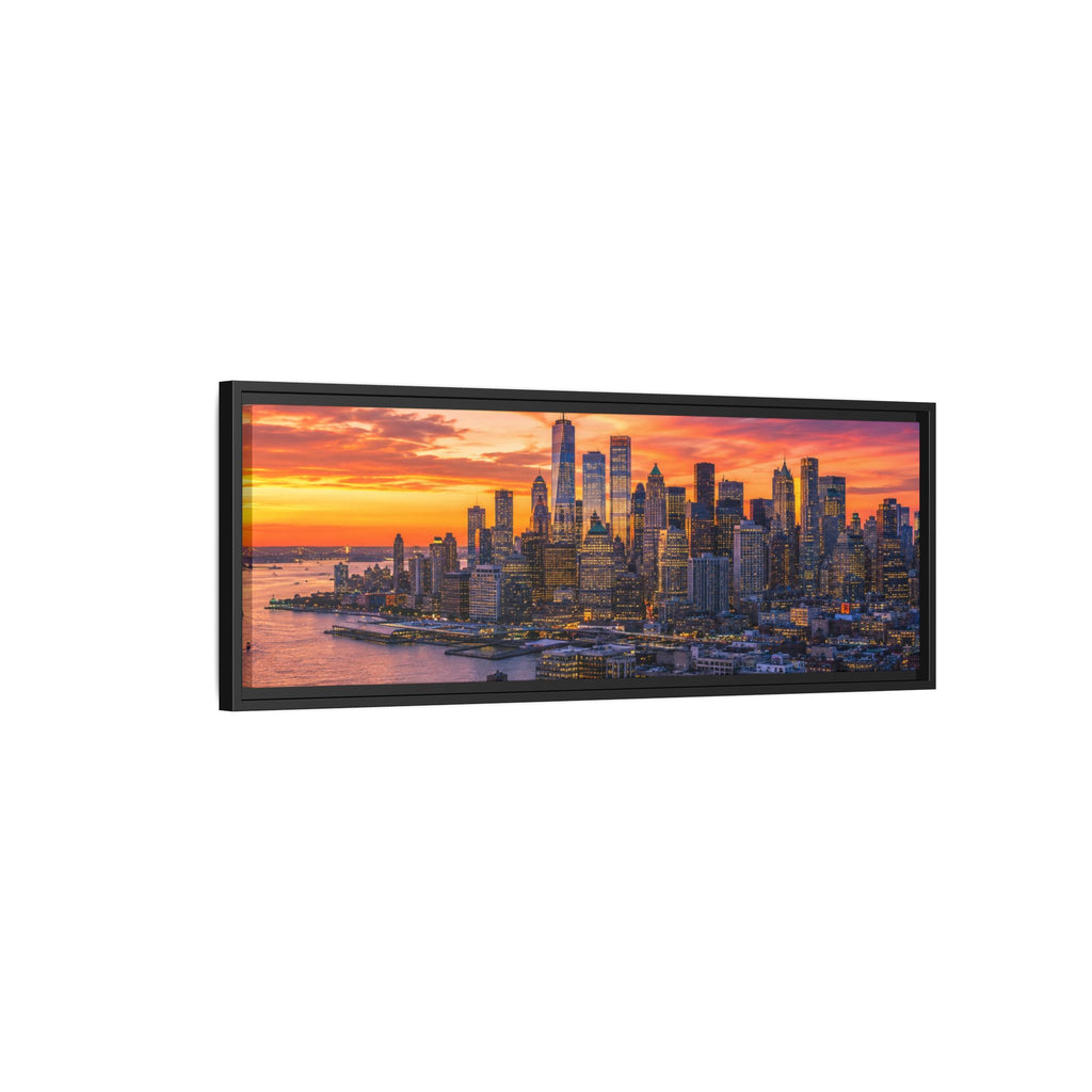 New York City Stunning — Vibrant Skyline Sunset Canvas Wall Art