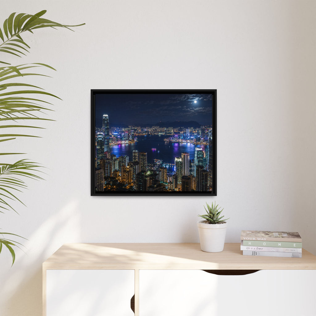 Hong Kong Night City Skape — Nighttime Harbor Skyline - stunning image