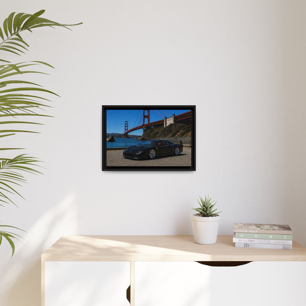 Ferrari F40 1987 At Golden Gate — Stunning Framed Matte Canvas Wall Art