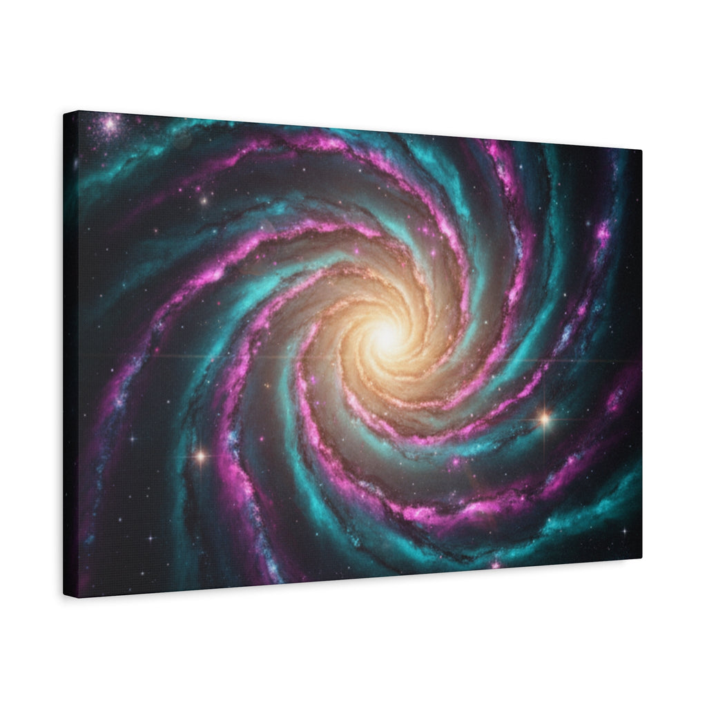 Spiral Galaxy Matte Canvas Wall Art — Vibrant Cosmic Nebula Print