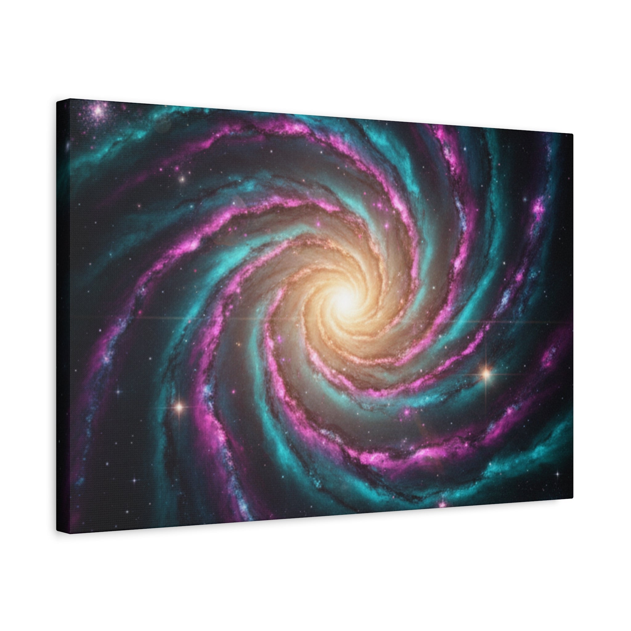 Spiral Galaxy Matte Canvas Wall Art — Vibrant Cosmic Nebula Print