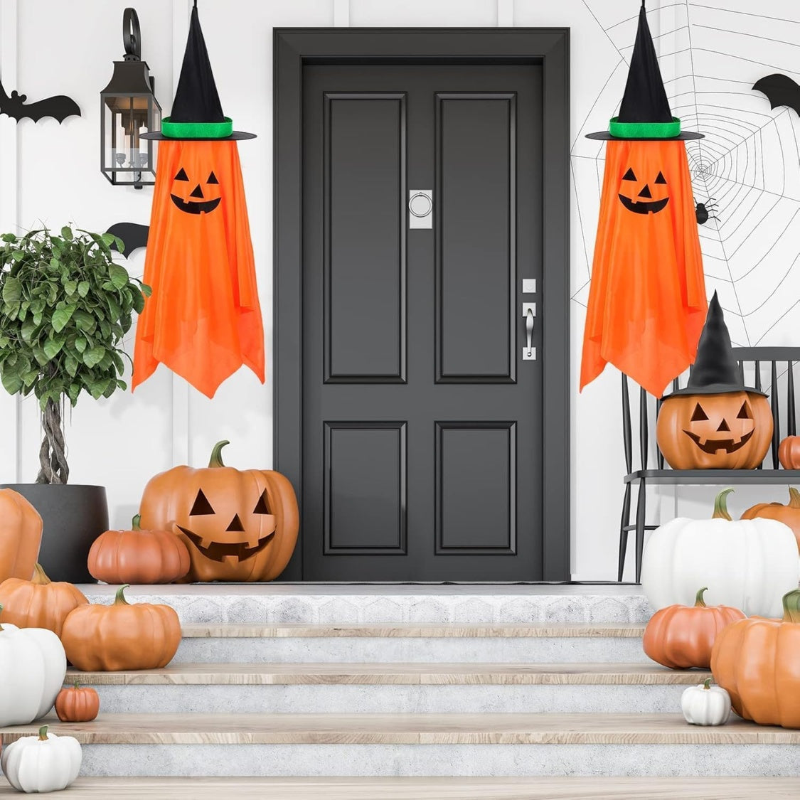 2Pcs Halloween Decorations, Halloween Pumpkin Decorations, Hanging Pumpkin