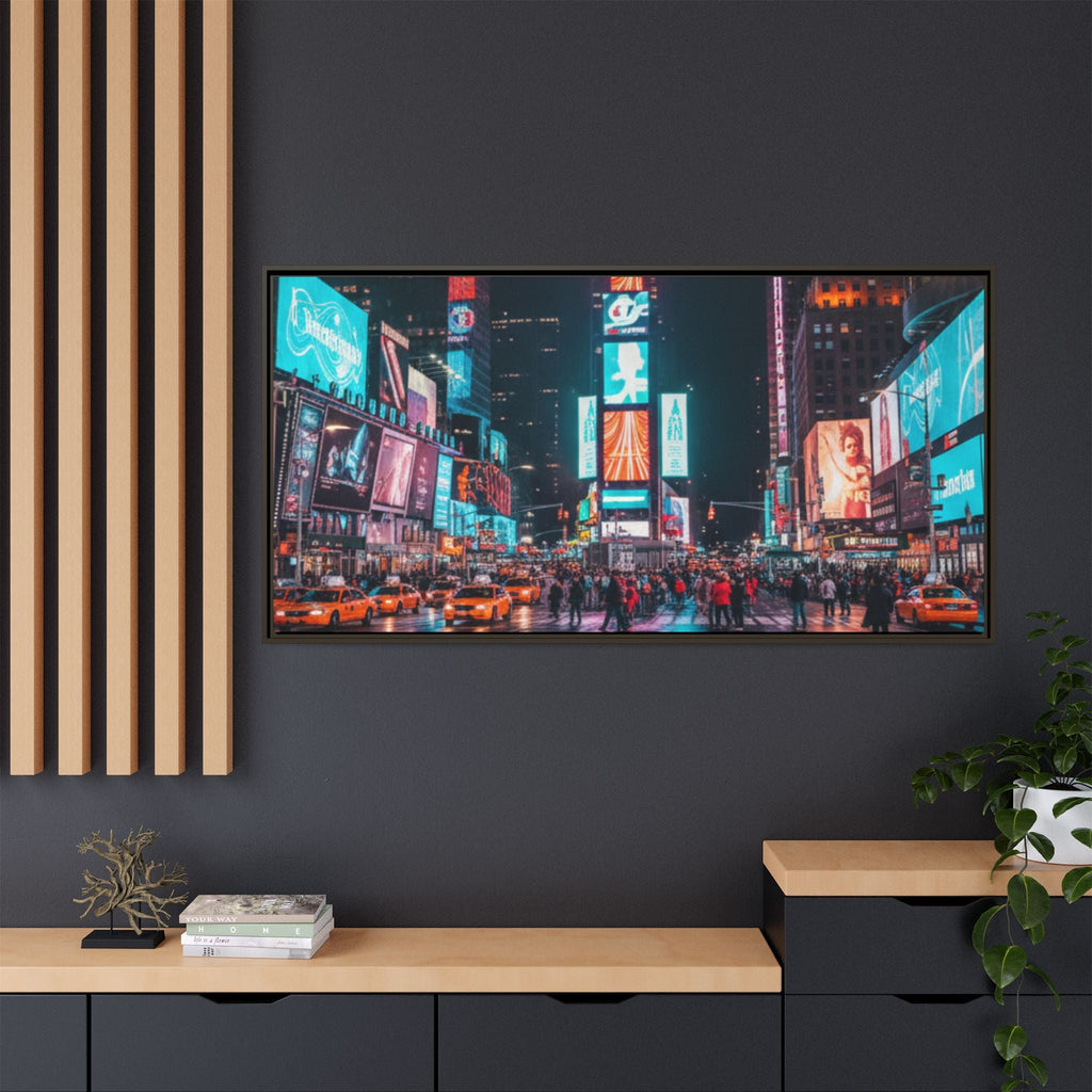 New york / Japan Nightskape Cityskape Framed Canvas Art - Stunning