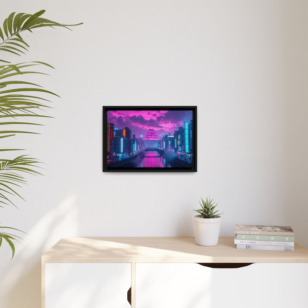 Osaka Neon Night Canvas Wall Art Print Ready to Hang