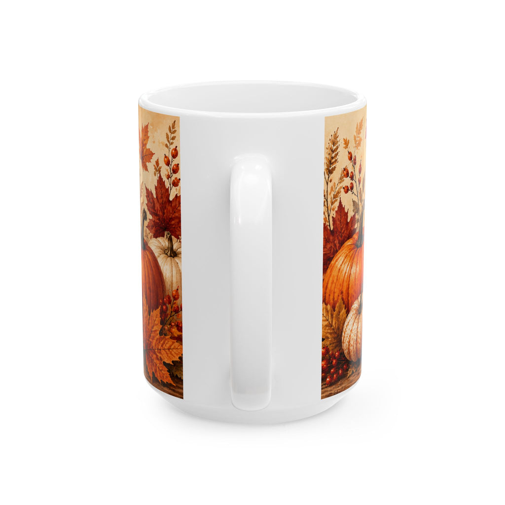 Autumn Love Ceramic Mug Fall Pumpkin Leaves Coffee Cup Halloween Thanksgiving Gift