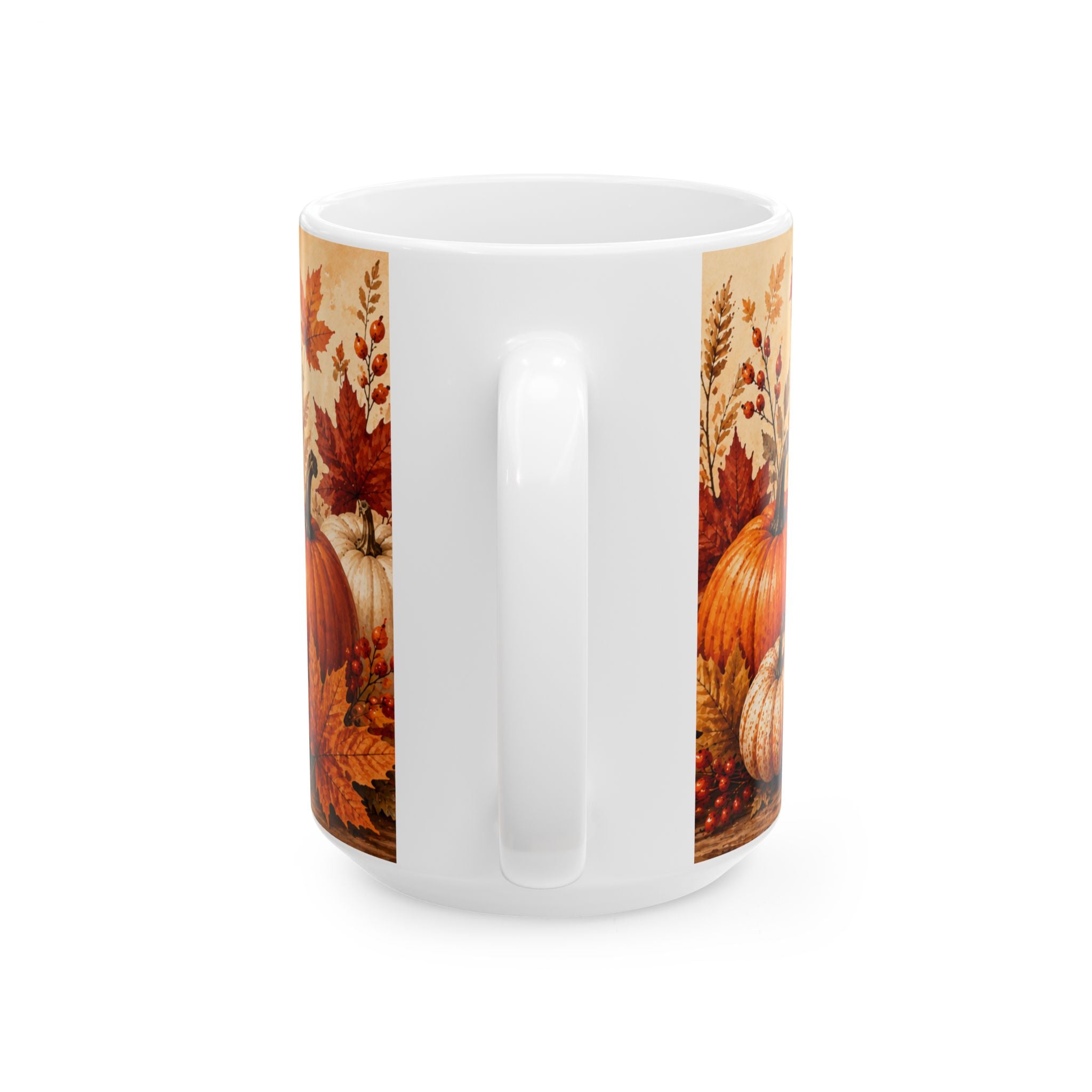 Autumn Love Ceramic Mug Fall Pumpkin Leaves Coffee Cup Halloween Thanksgiving Gift