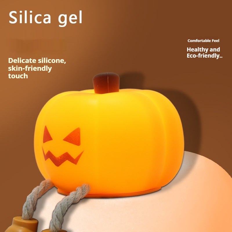 Home Decor Halloween Pumpkin Night Light Cute Soft Silicone Lamp Touch Dimmable