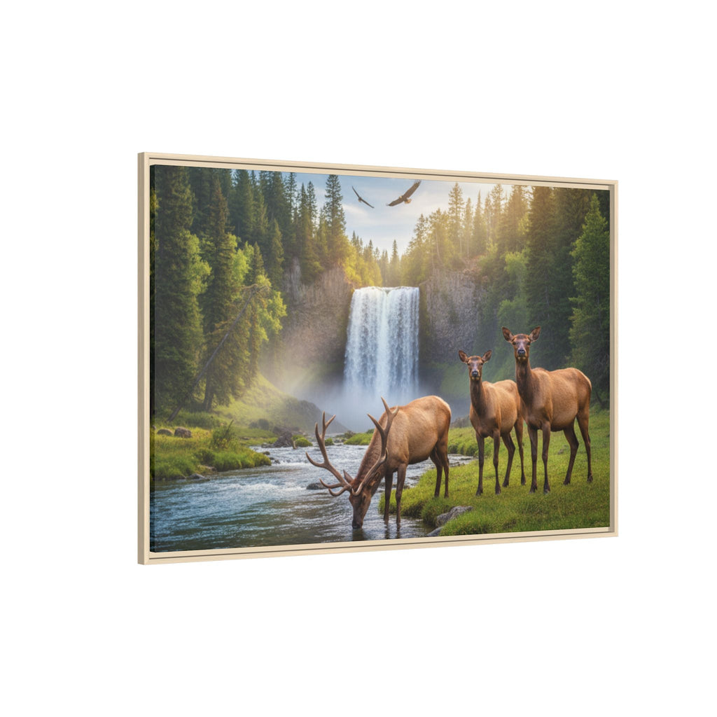 Elk Forest Landscape Wall Art - Eagles Flying - Stunning