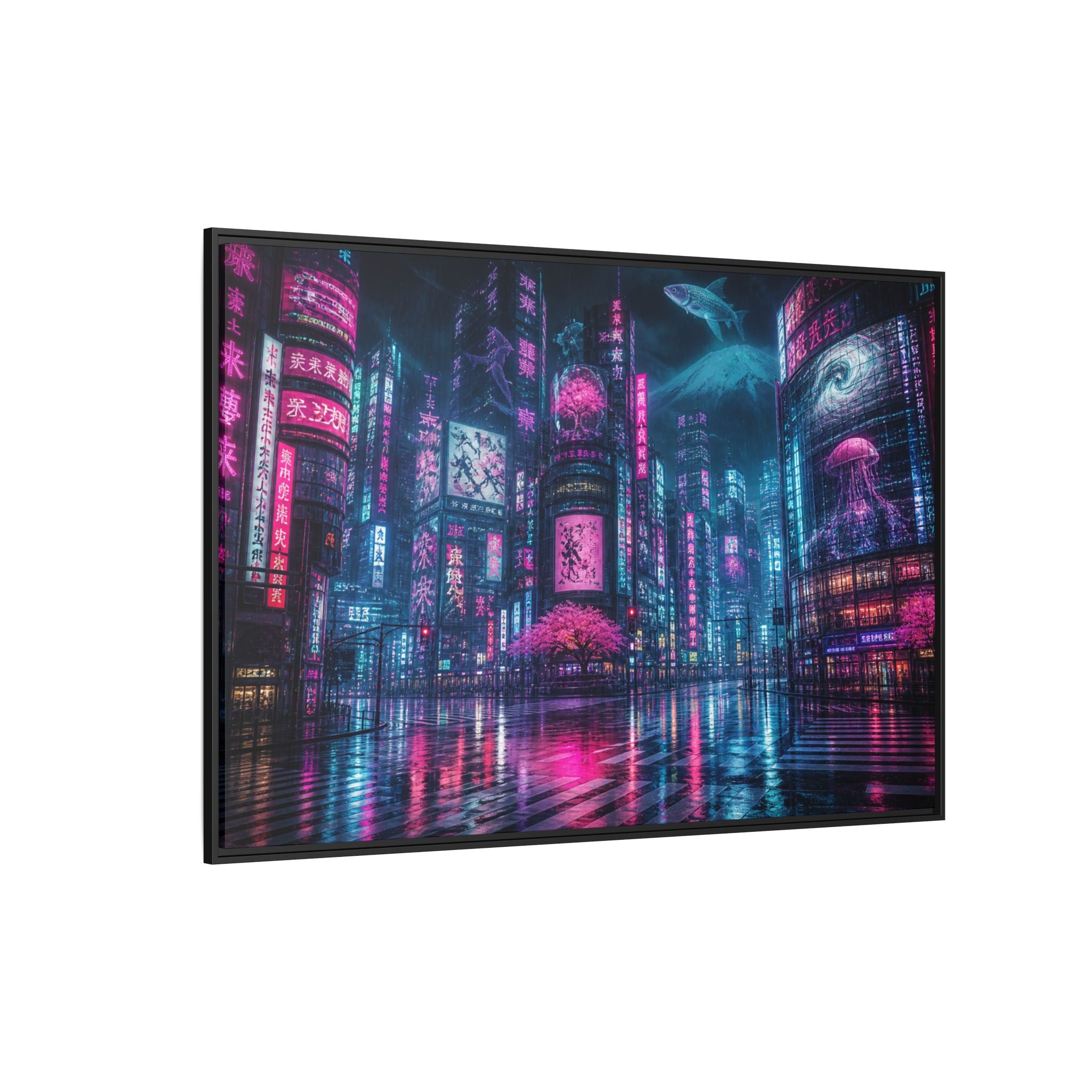 Tokyo Neon Night Canvas Wall Art Print Ready to Hang