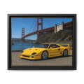 Ferrari 1987 F40 — Yellow Ferrari by the Golden Gate Bridge - Stunning Framed Canvas