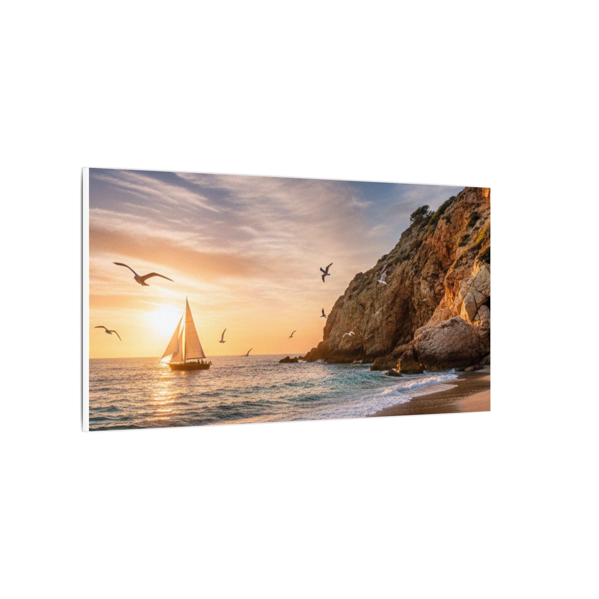 Seaside Sunset Sail Canvas